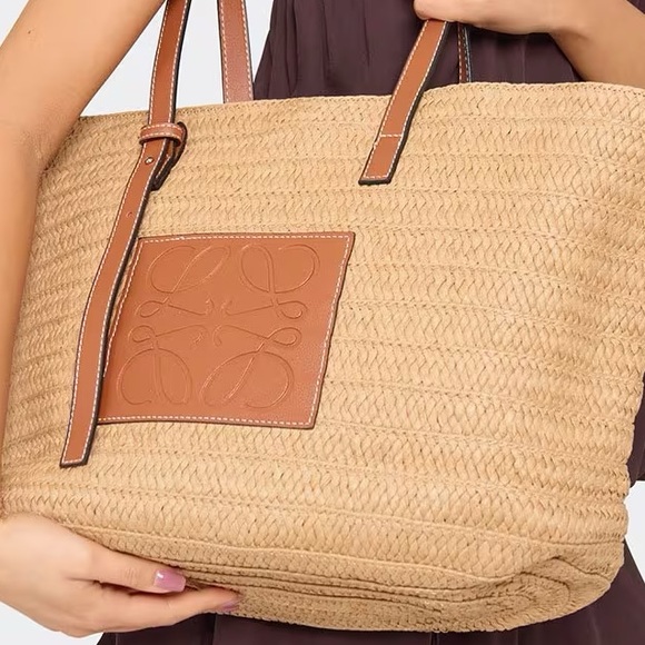 Beige oversized beach bag - Picture 2 of 2